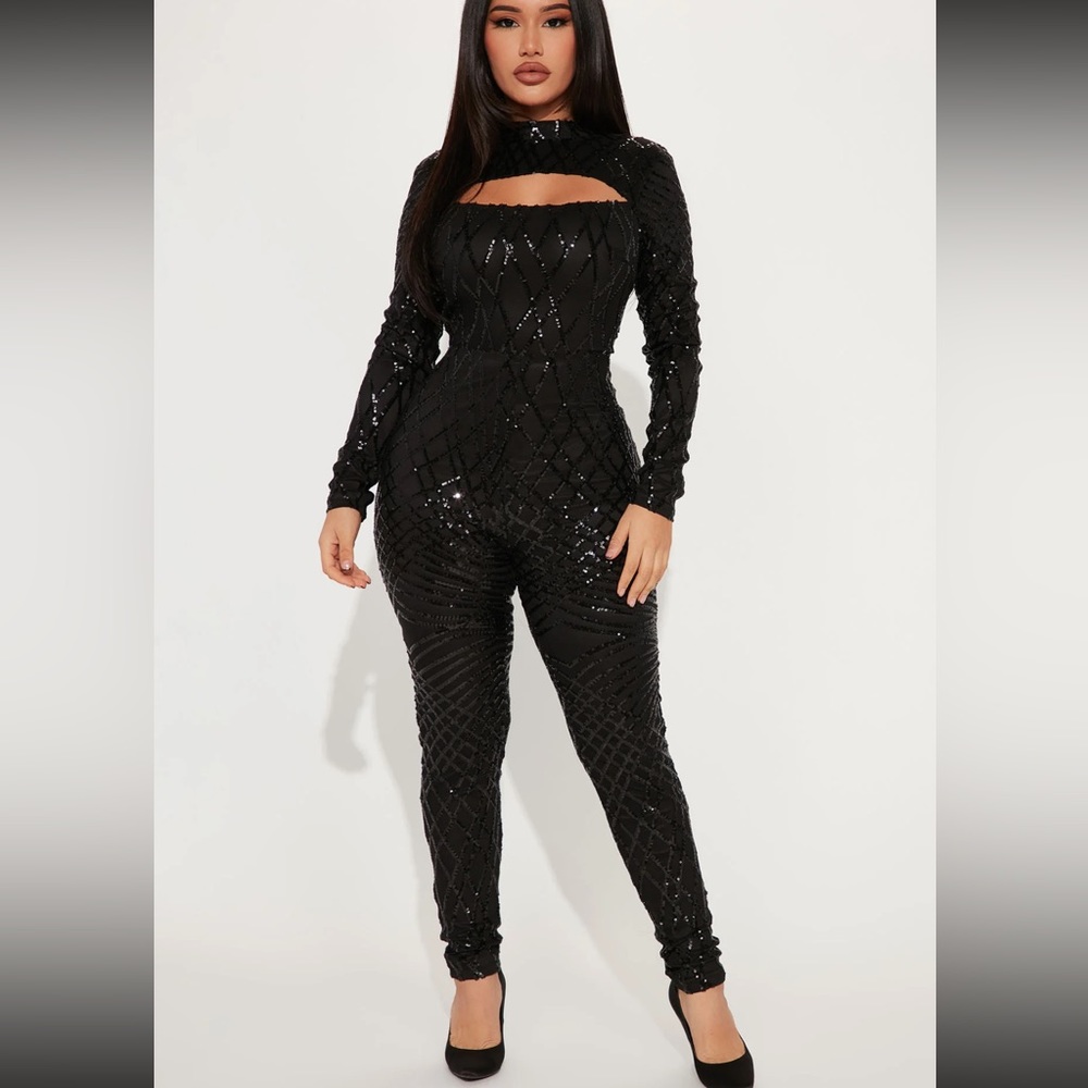 Fifth Ave Sequin to Jumpsuit - Black